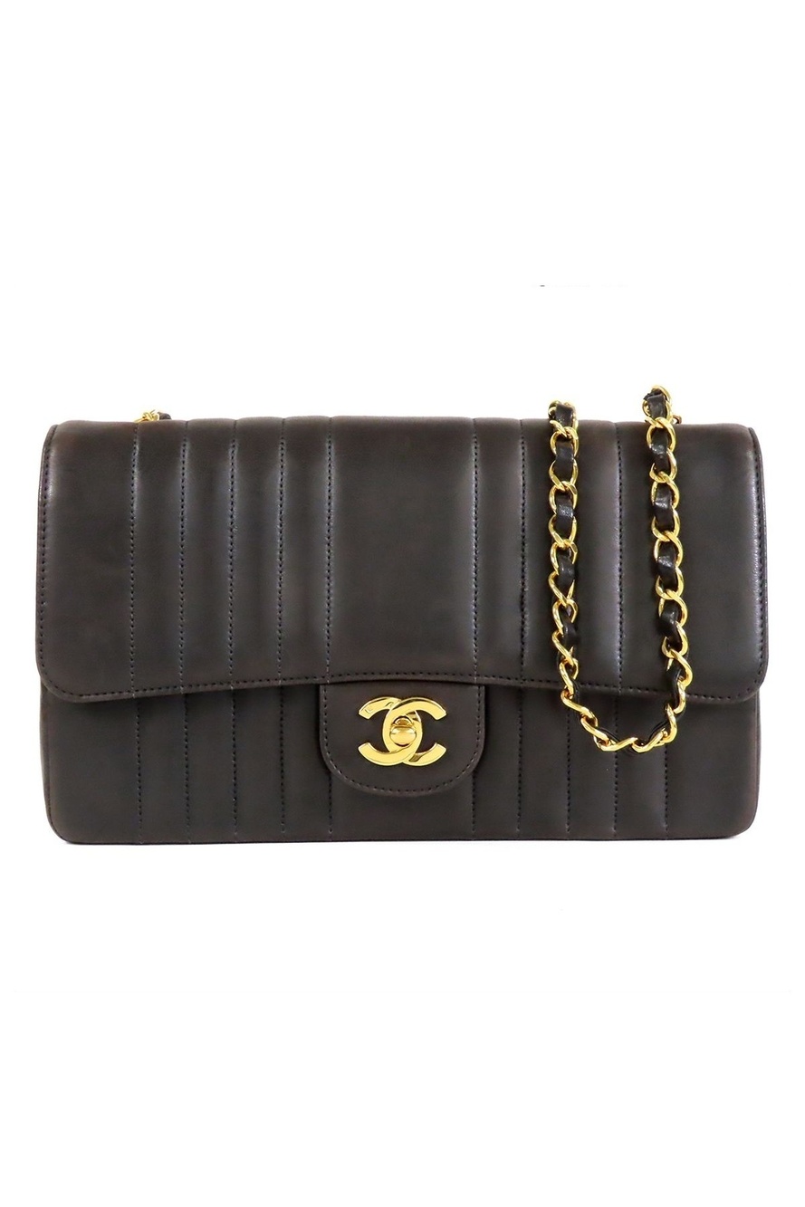 Chanel Mademoiselle 25 Black Gold Lambskin Chain Shoulder Bag